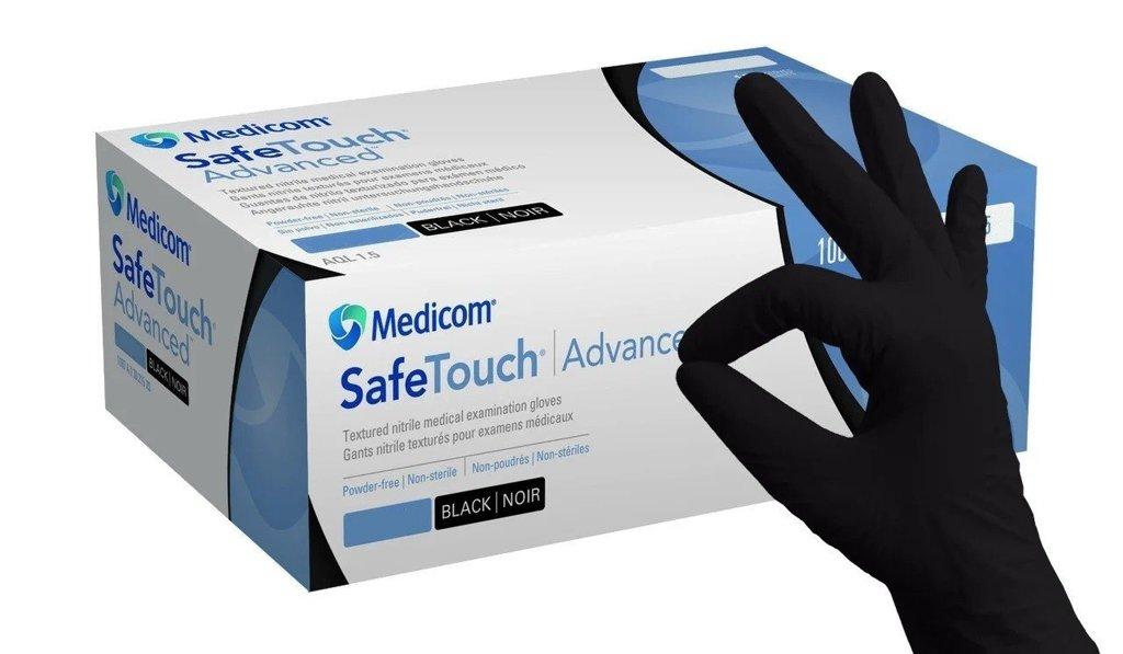 Перчатки нитриловые Medicom SafeTouch Advanced Black без пудры/ 1п 